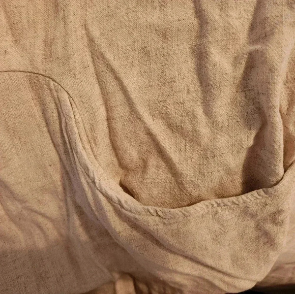 Authentic Organic Japanese Sweater Cardigan Pockets Artistic Beige Tan Straw - Picture 6 of 9